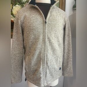 Chaps Men's Light Gray Zip Up Sweater Medium